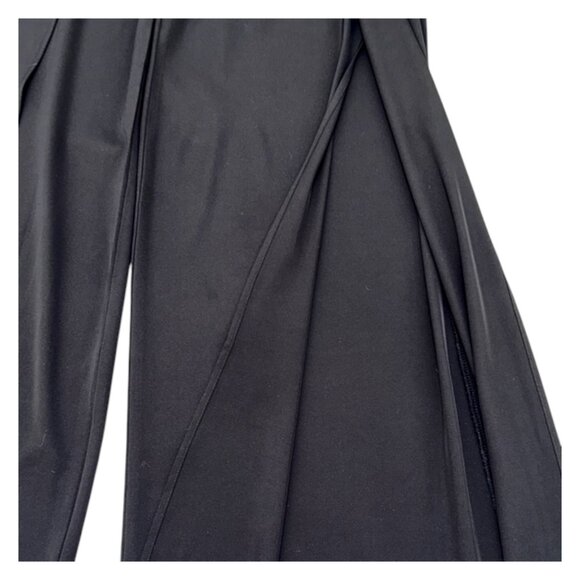 Lulus Black Strapless Wide Leg Jumpsuit Front Slit Evening Cocktail Formal M - Picture 7 of 14